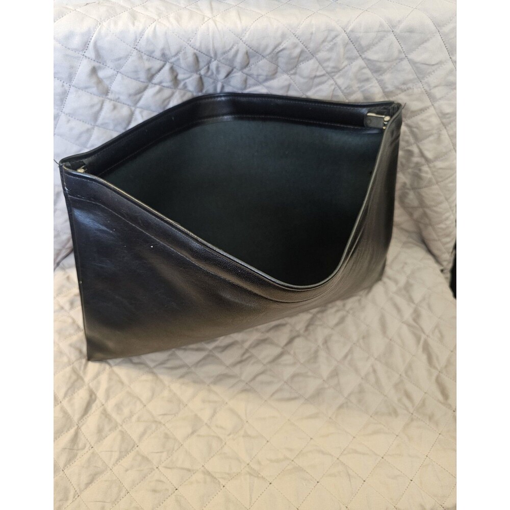 Vintage Hazel Black Vinyl Snap Top Folio Document Case Made in USA Tag 16 X 11